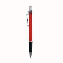 Snap pen with frosted barrel, metal wavy clip and rubberised grip