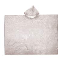 Water-resistant, transparent polyethylene emergency poncho with hood (0.02 mm thick)