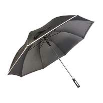 Automatic golf umbrella with aluminium shaft and rubberised handle with coloured detail