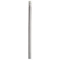 Wooden pencil with graphite lead, cylindrical cross-section and white rubber, unsharpened