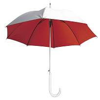 Automatic umbrella with aluminium shaft, ferrule and curved handle