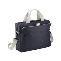 600d polyester laptop bag with adjustable shoulder strap and a band to attach it to a suit