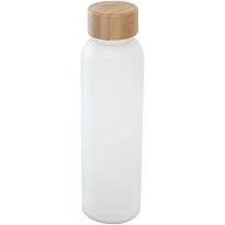 Lume 500 ml matte soda lime glass bottle with bamboo lid  