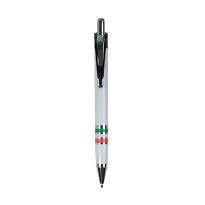Plastic snap pen with three-colour grip (italian, french or spanish flag), jumbo refill