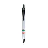 Plastic snap pen with three-colour grip (italian, french or spanish flag), jumbo refill