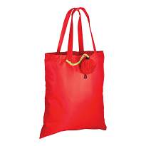 190t polyester, rose-shaped foldable shopping bag with plastic snap hook