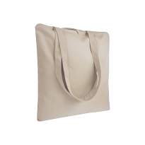220 g/m2 cotton shopping bag, long handles, zip closure