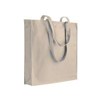 250 g/m2 cotton shopping bag, long handles and gusset, zip closure