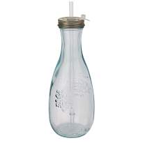Polpa recycled glass bottle with straw