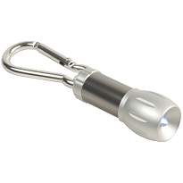 Aluminium key ring torch with 3 button batteries