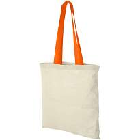 Nevada 100 g/m² cotton tote bag coloured handles