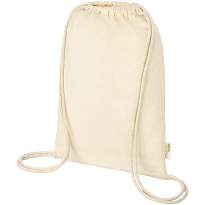 Orissa 100 g/m² GOTS organic cotton drawstring backpack