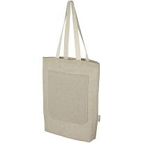 Pheebs 150 g/m² recycled cotton tote bag with front pocket 9L