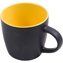 Ceramic black mug with interior colored (box) (0.35 l)