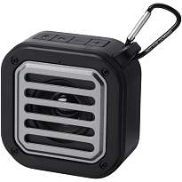 Solo 3W IPX5 RCS recycled plastic solar Bluetooth® speaker with carabiner 