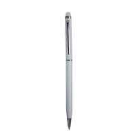 Twist pen with metal clip and barrel, and matching touchscreen rubber tip