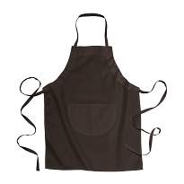 30% cotton/70% polyester (160 g/m2) long cooking apron with front pocket and adjustable ti