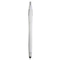 Plastic snap pen with touchscreen rubber tip