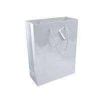 157 g/m2 laminated paper shopping bag with gusset and bottom reinforcement, string handles