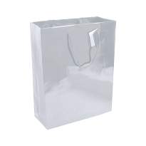 157 g/m2 laminated paper shopping bag with gusset and bottom reinforcement, string handles