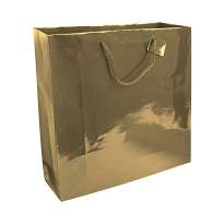 157 g/m2 laminated paper shopping bag with gusset and bottom reinforcement, string handles
