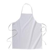 100% cotton (180 g/m2) long white cooking apron, 70 x 85cm