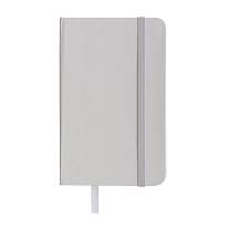 Pvc notebook with coloured elastic, blank sheets (80 pages), satin bookmark