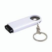 Plastic key ring with shopping trolley token and 2-led light