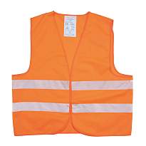 High-visibility fluorescent polyester vest with reflective strips (en iso 20471). one size