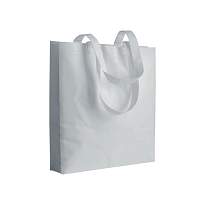 Heat-sealed 80 g/m2 non-woven fabric shopping bag with gusset and long handles