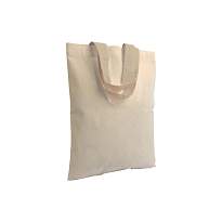135 g/m2 natural cotton mini shopping bag with coloured short handles