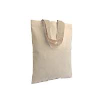 135 g/m2 natural cotton mini shopping bag with coloured short handles