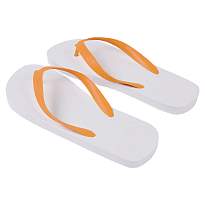 Unisex flip-flops with white pe (120 g) sole and coloured pvc straps. one size (40-44)