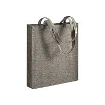 150 g/m2 recycled cotton shopping bag, melange effect, long handles and gusset
