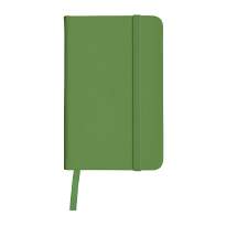 PU notebook with coloured elastic, ruled sheets (80 pages), satin bookmark