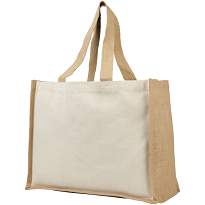 Varai 340 g/m canvas and jute shopping tote bag