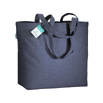 Geanta de cumparaturi din bumbac reciclat 190 g/m2 cu manere lungi si pliu