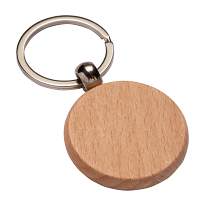 Round wooden keychain