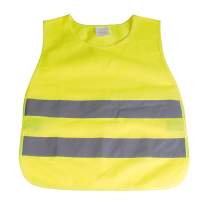 High-visibility fluorescent polyester vest with reflective strips for kids