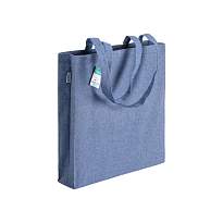 190 g/m2 recycled cotton shopping bag, long handles and gusset