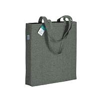 Sacosa de cumparaturi din bumbac reciclat 280g/m2, manere lungi si cu burduf