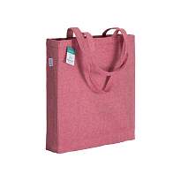 Sacsosa de cumparaturi din bumbac reciclat 280g/m2 cu toarte lungi si gusi