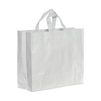 Recycled laminated 120 g/m2 pp shopping bag with gusset and short  handles