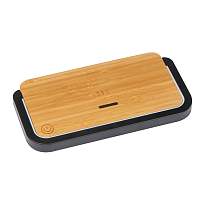 Incarcator wireless din bambus