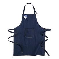 Recycled denim fabric apron with front pocket