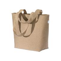 Plasă de cumpărături din bumbac reciclat 280 g/m² cu burduf
