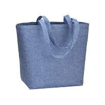 120 g/m2 recycled cotton shopper with PP inner coating, long handles and gusset