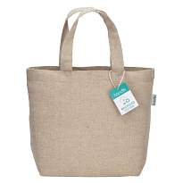 Geantă shopper din bumbac reciclat - 150 g/m² cu mânere scurte