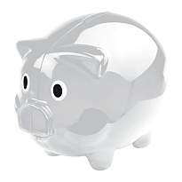 Transparent piggy bank
