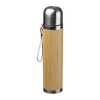 Cana din o?el inoxidabil cu bambus, 350ml